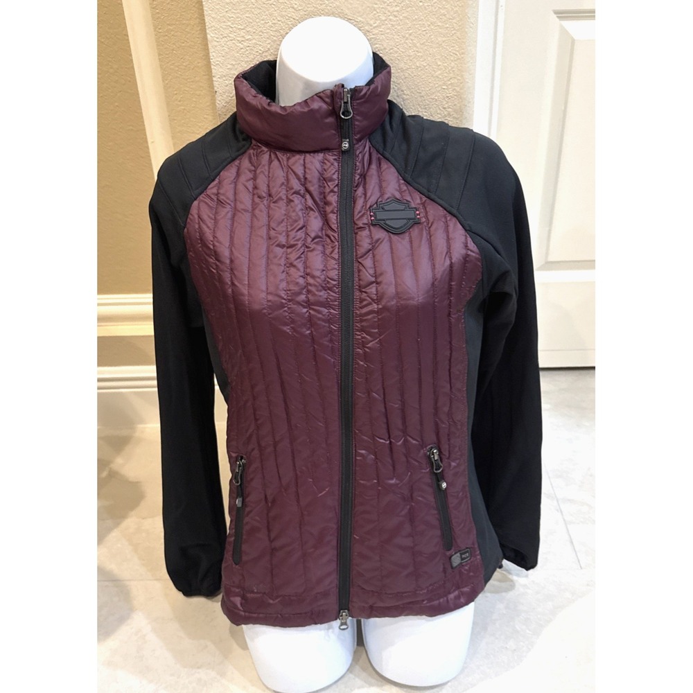Harley-Davidson Maroon Purple Quilted "Ashbury" Lightweight Jacket Packable Sz S